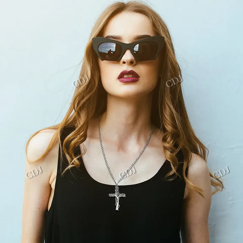 Premium Unisex Solid Gold Hip Hop Crist Cross Pendant hip hop jewelry CustomDiamJewel