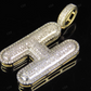 1.5" 1 CTW 10K Gold Real Diamond Initial H Letter Pendant CustomDiamJewel
