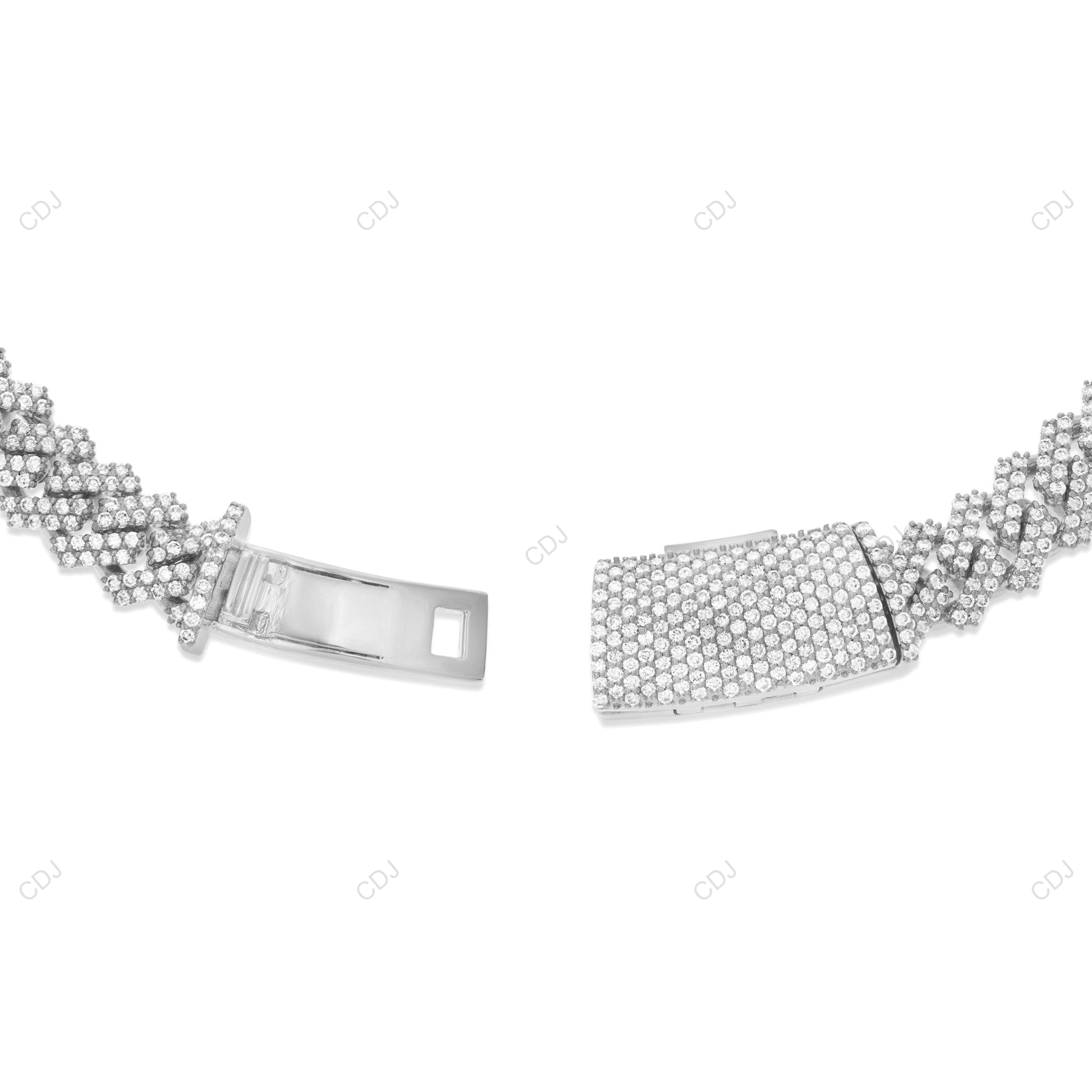 VVS Moissanite 925 Silver Square Cuban Link Chain CustomDiamJewel