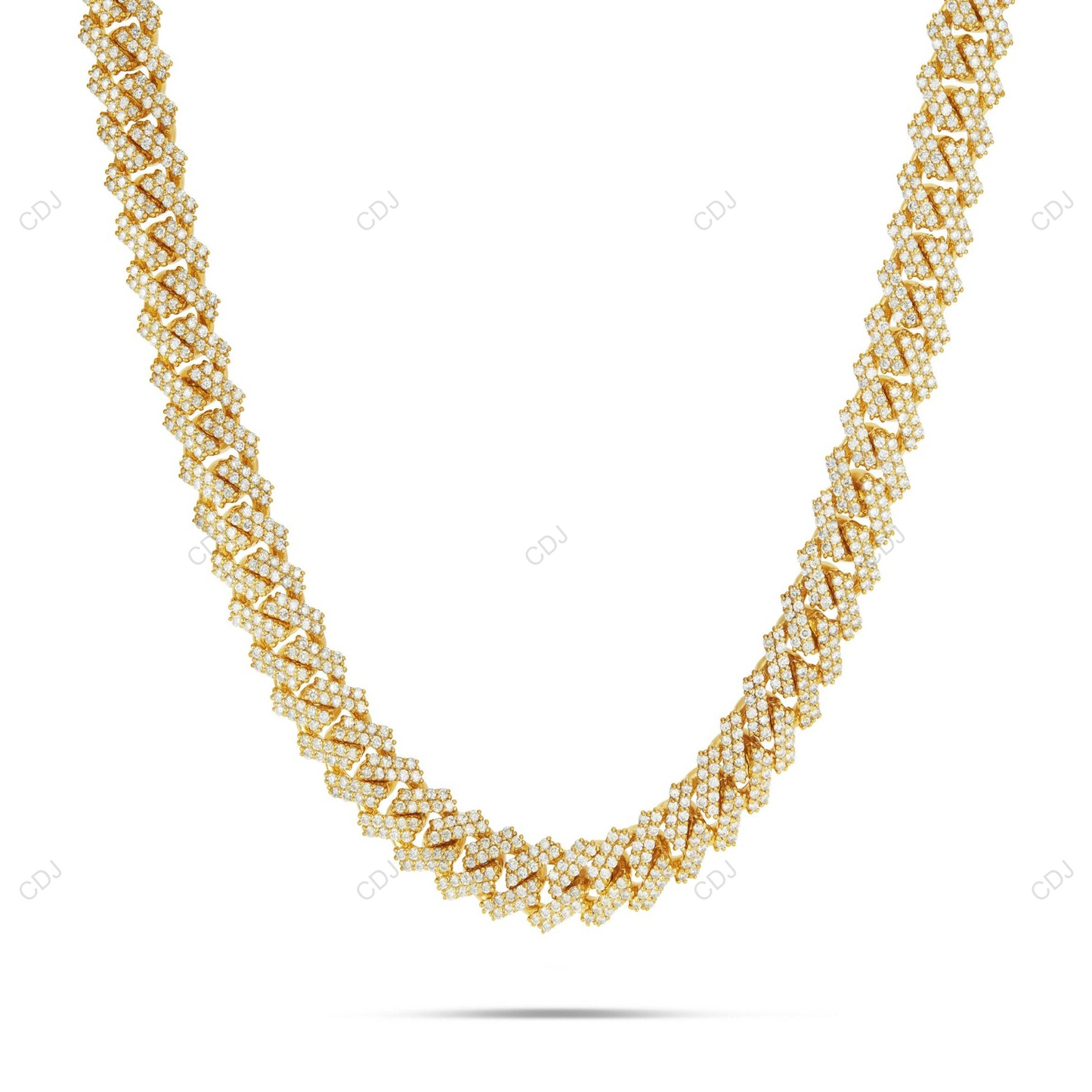 VVS Moissanite 925 Silver Square Cuban Link Chain CustomDiamJewel