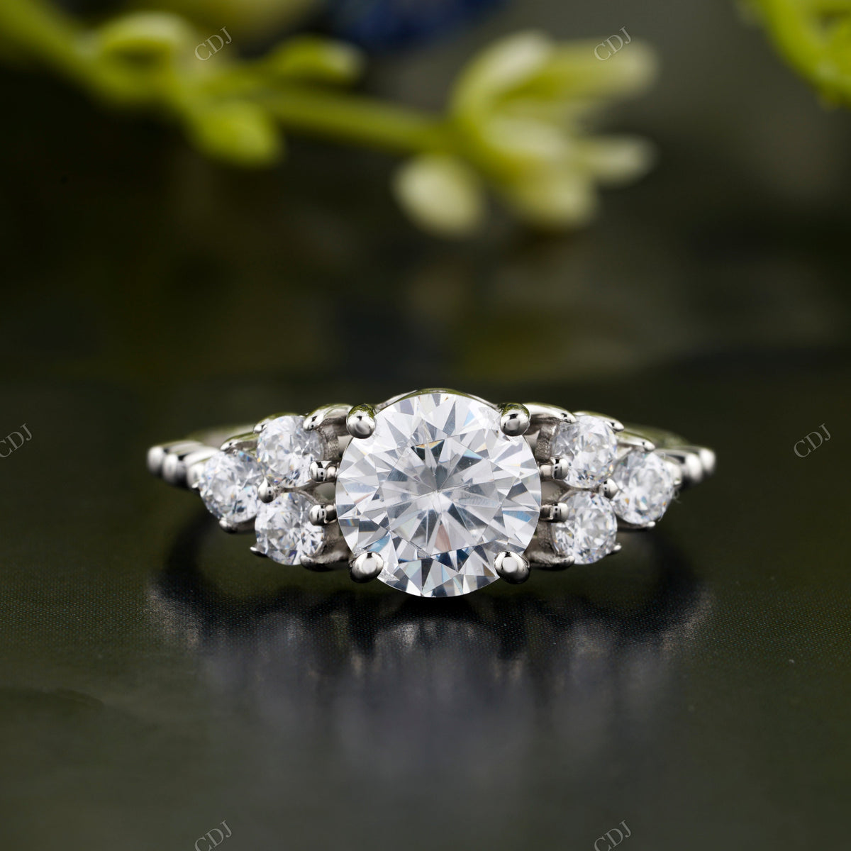 Round Three-Stone Lab-Grown Diamond Ring