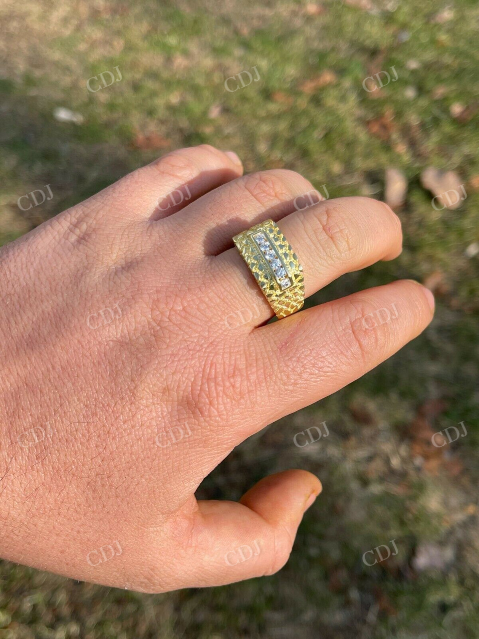 Iced Out Diamond Nugget Ring Hip Hop  customdiamjewel   