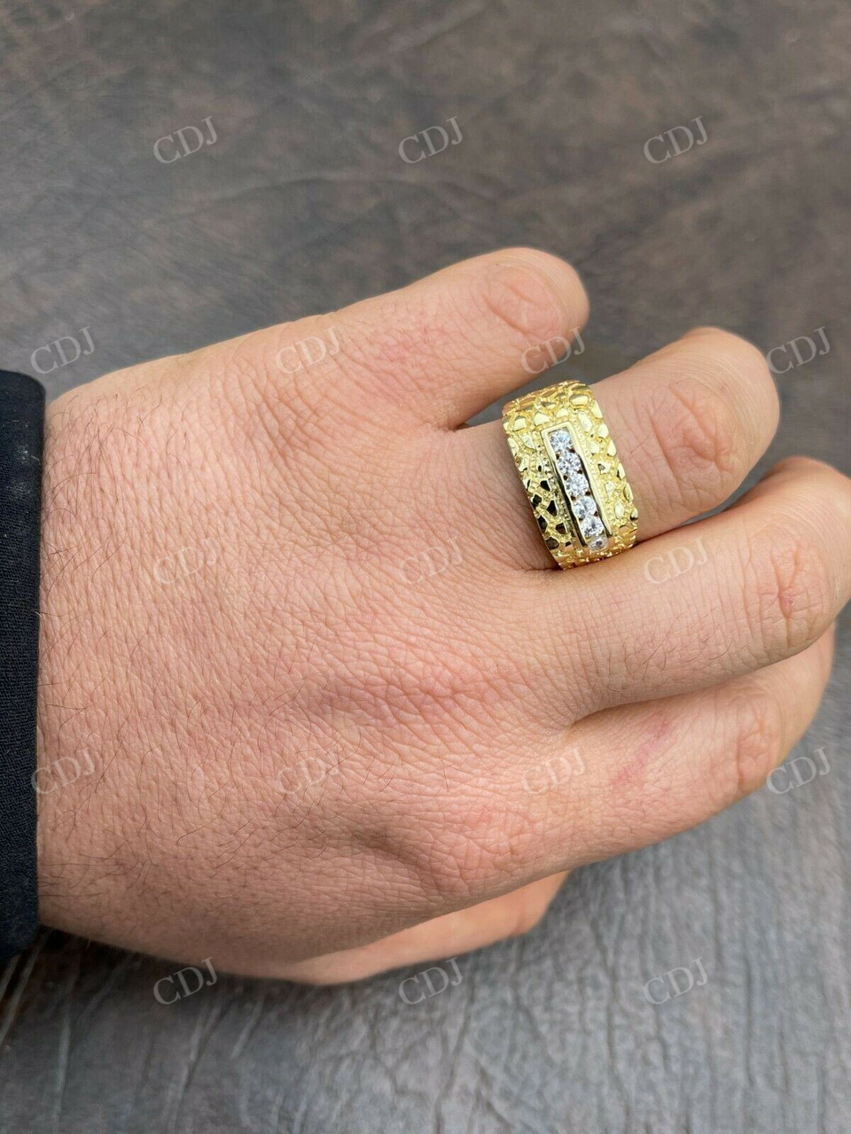 Iced Out Diamond Nugget Ring Hip Hop  customdiamjewel   