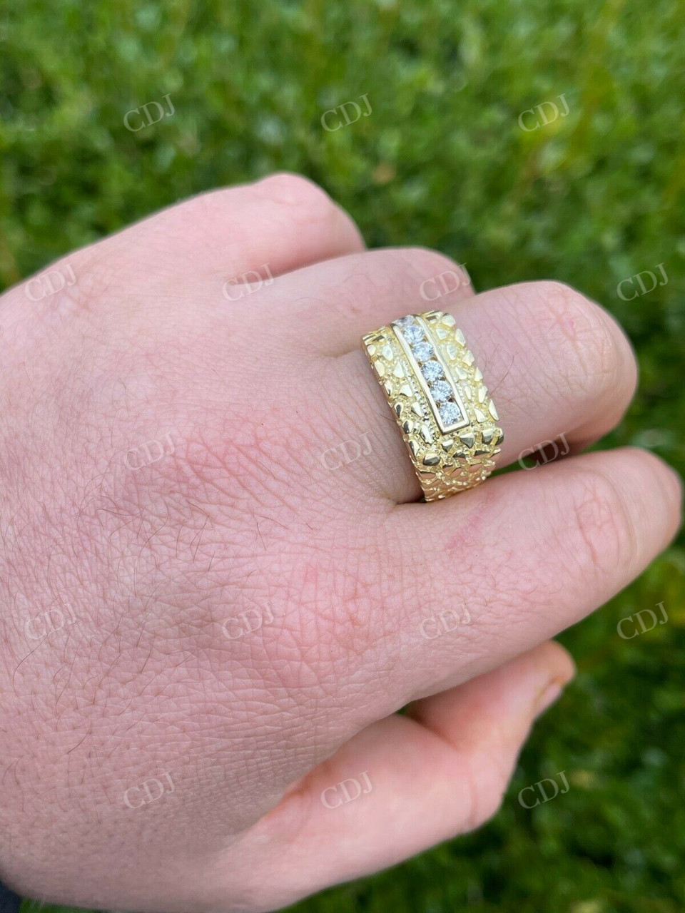 Iced Out Diamond Nugget Ring Hip Hop  customdiamjewel   