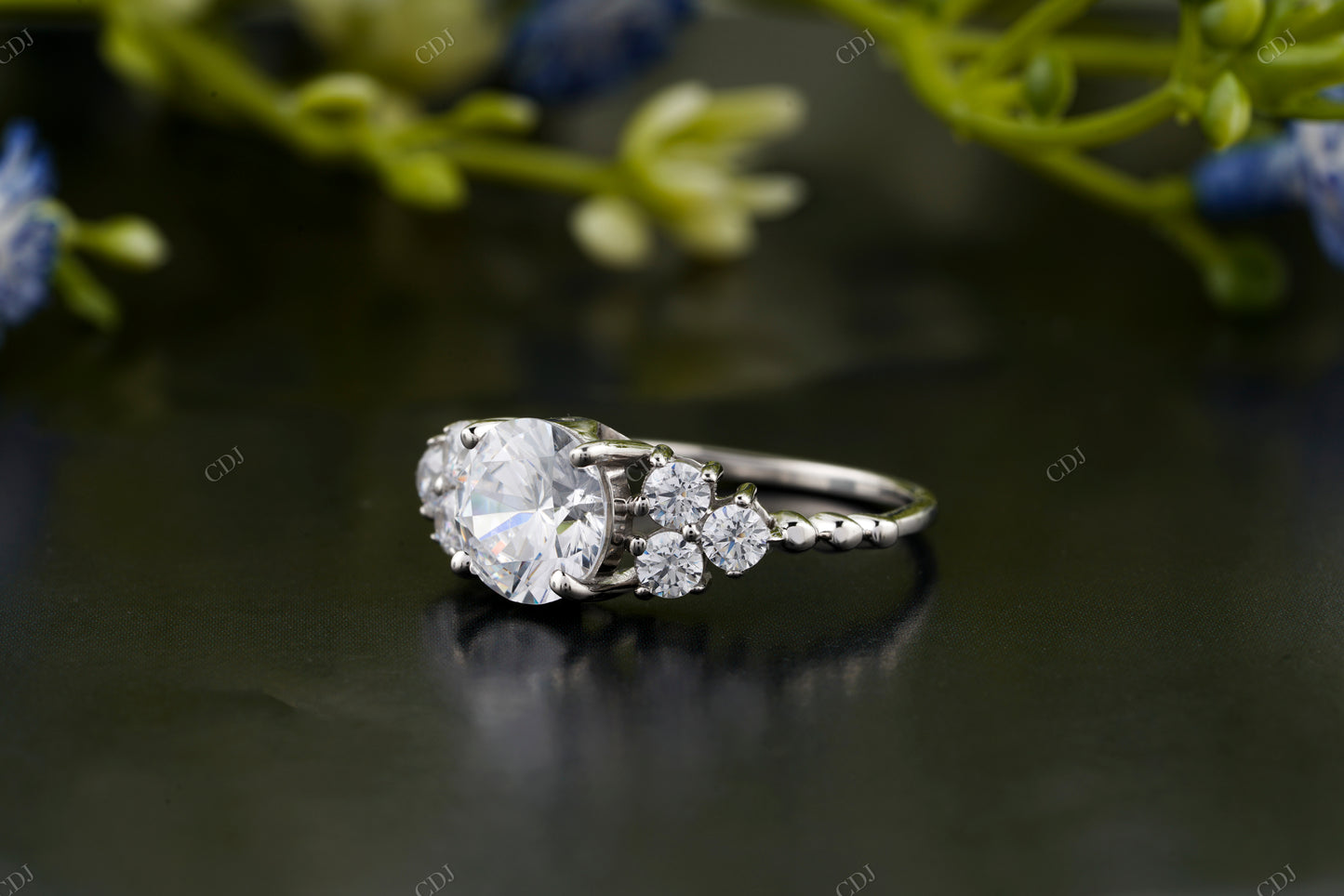Round Three-Stone Lab-Grown Diamond Ring