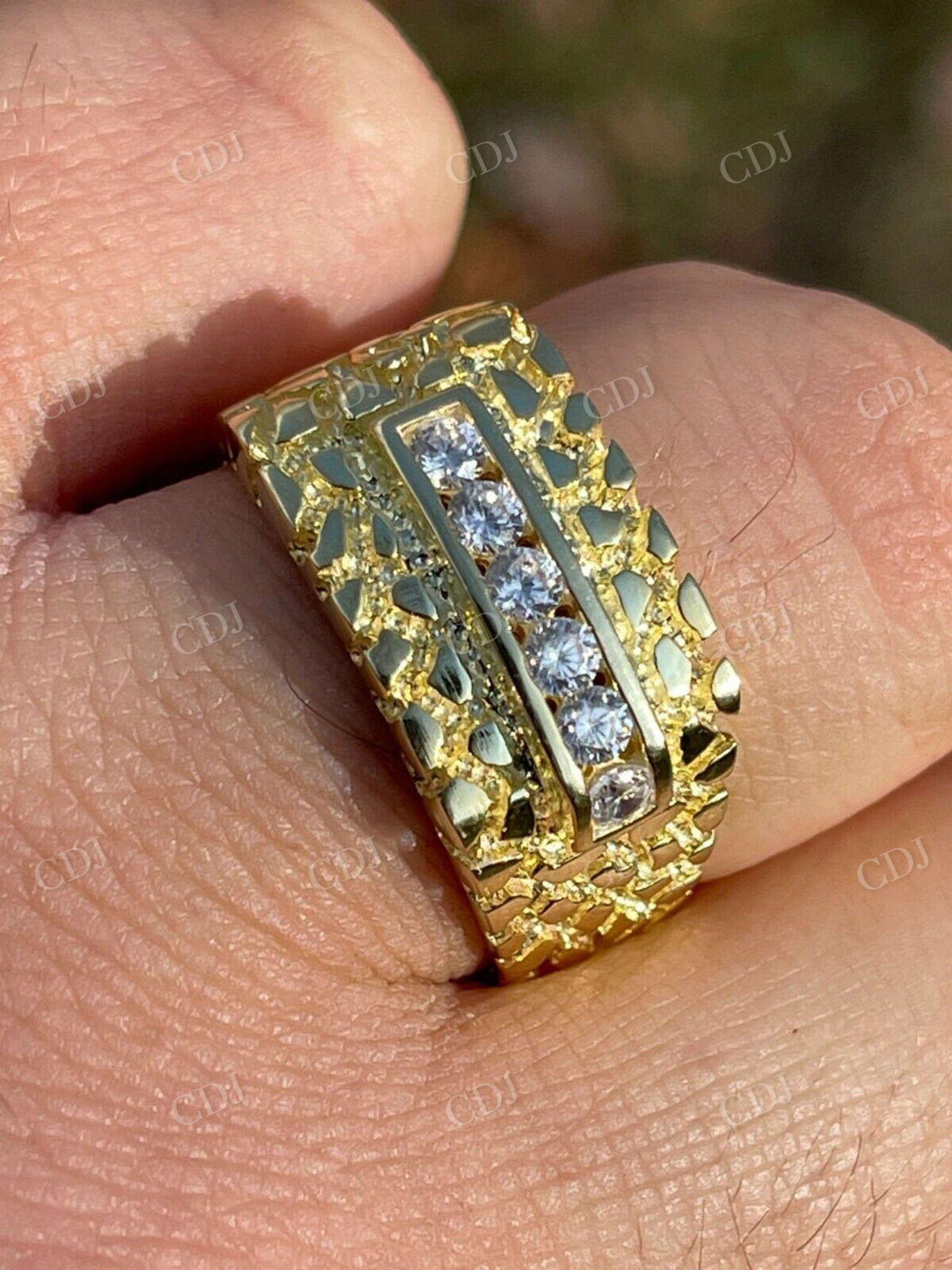 Iced Out Diamond Nugget Ring Hip Hop  customdiamjewel   