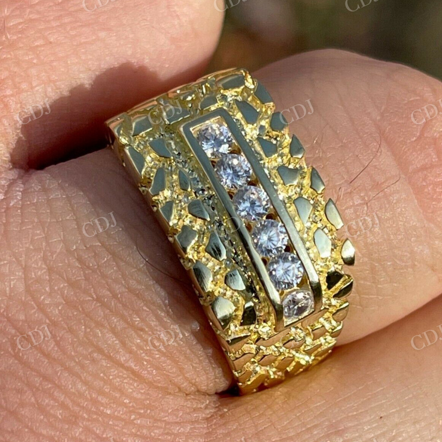 Iced Out Diamond Nugget Ring Hip Hop  customdiamjewel   