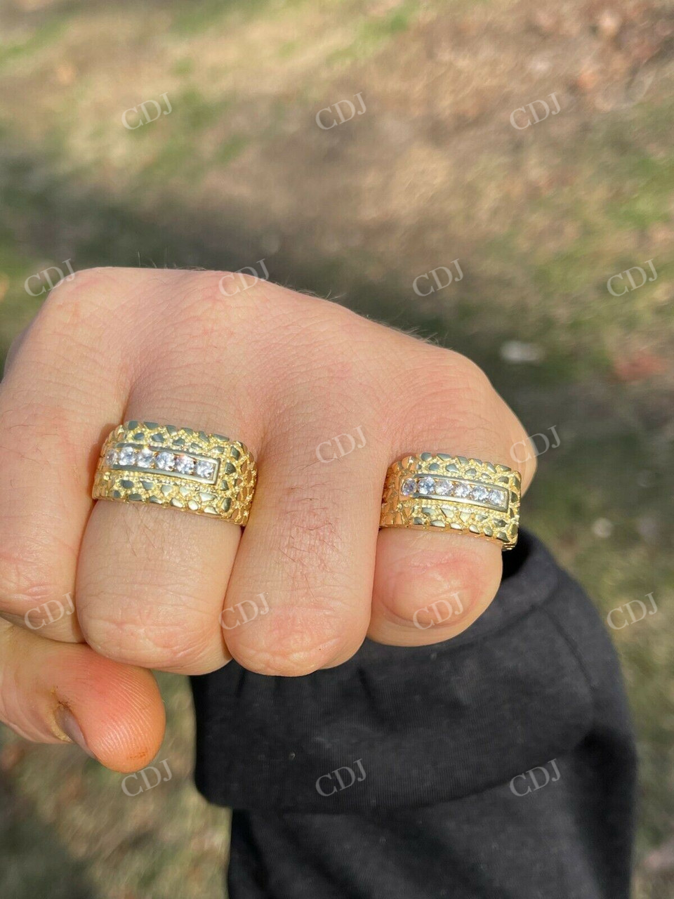 Iced Out Diamond Nugget Ring Hip Hop  customdiamjewel   