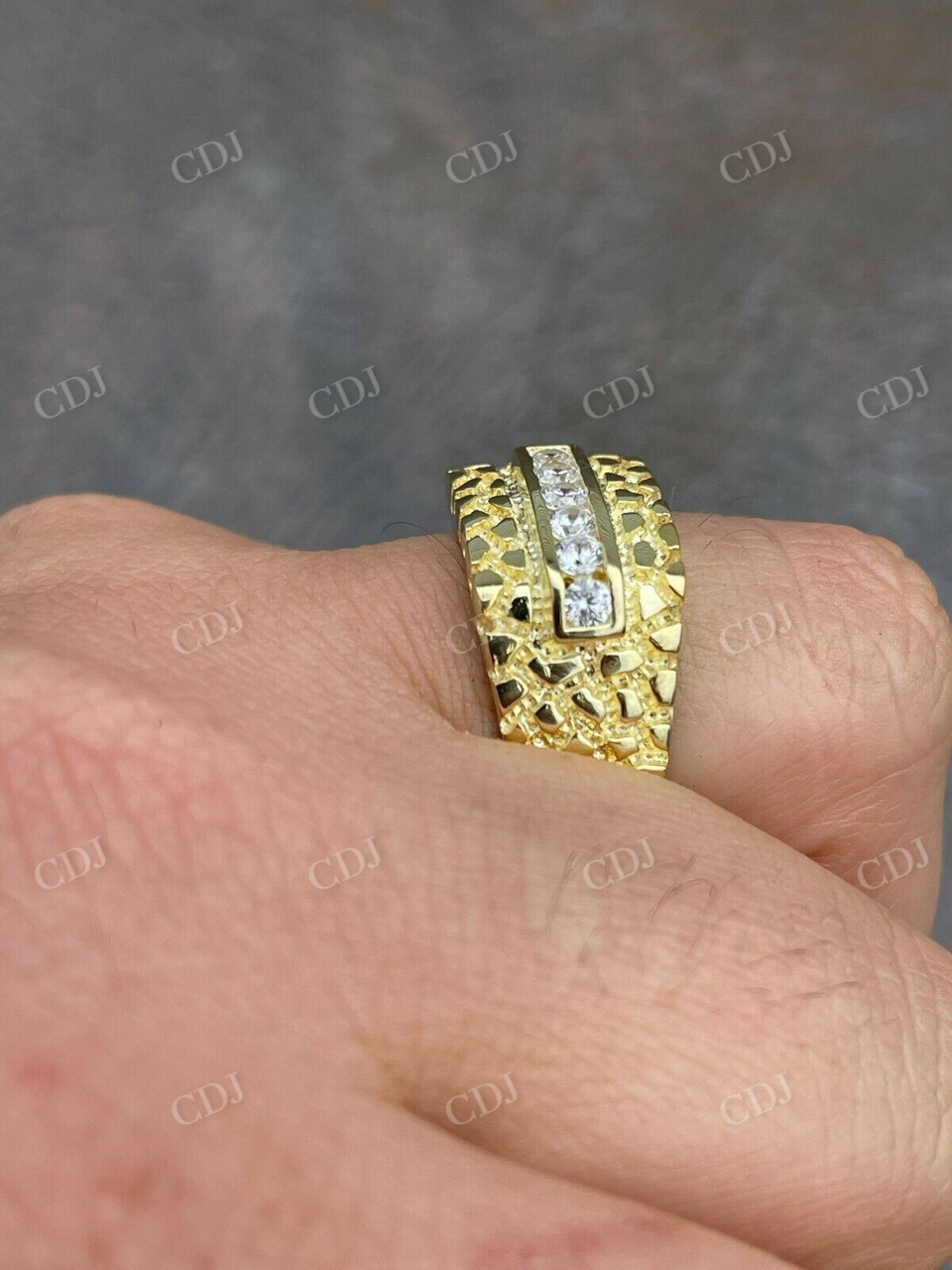 Iced Out Diamond Nugget Ring Hip Hop  customdiamjewel   