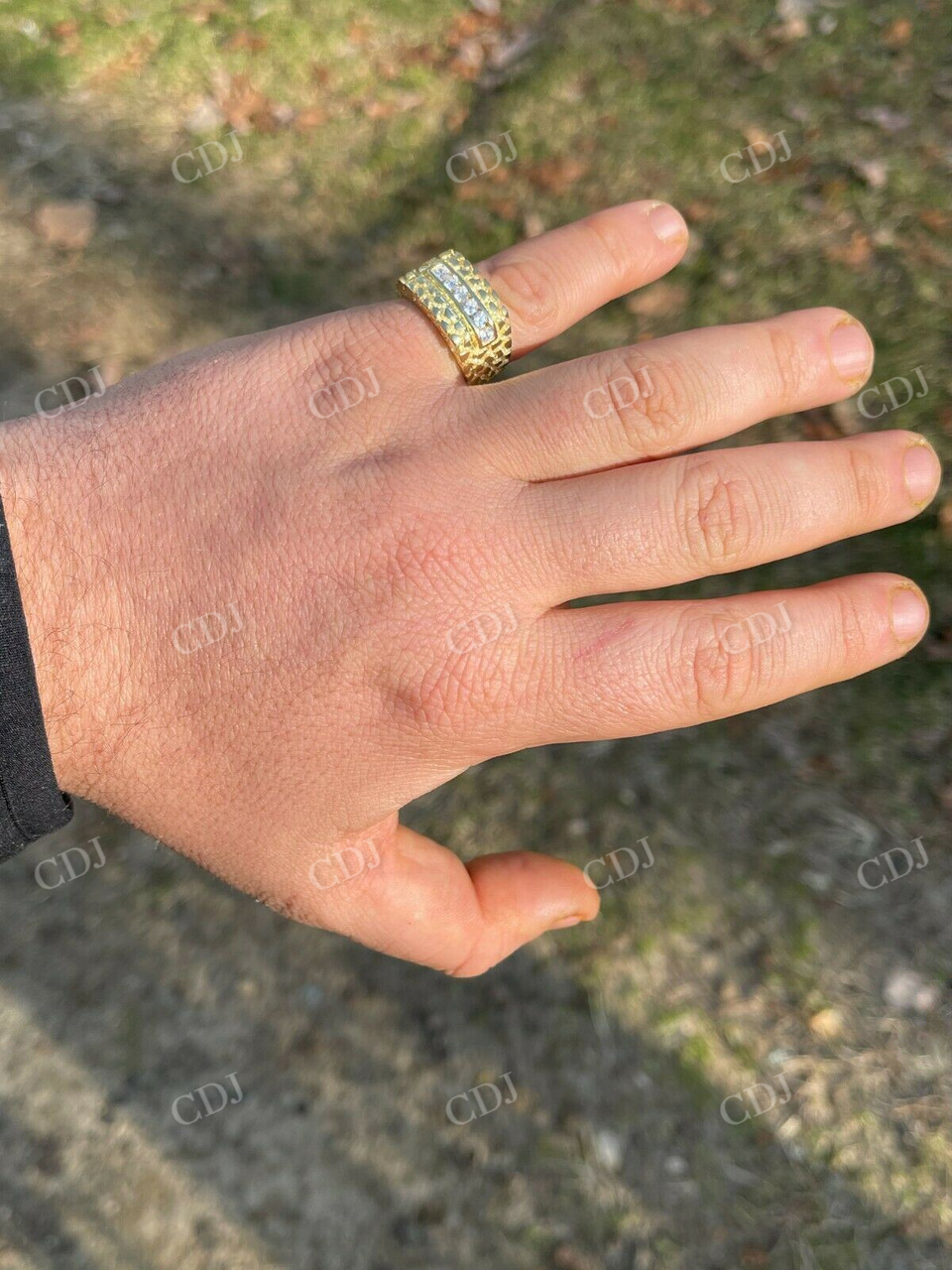 Iced Out Diamond Nugget Ring Hip Hop  customdiamjewel   