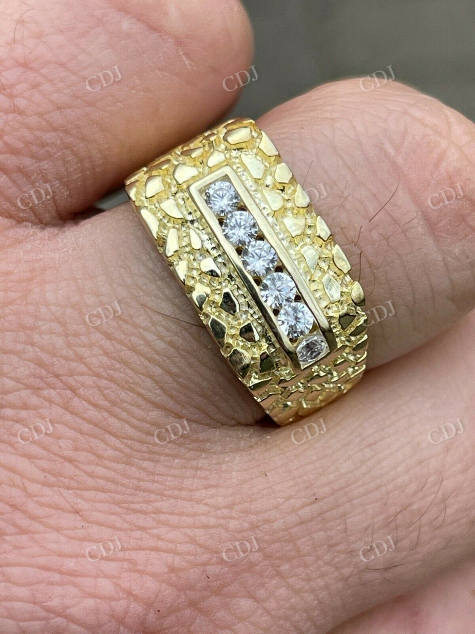 Iced Out Diamond Nugget Ring Hip Hop  customdiamjewel   