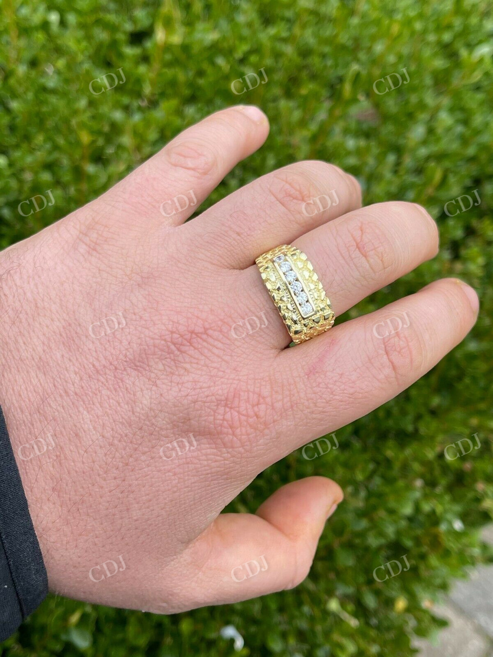Iced Out Diamond Nugget Ring Hip Hop  customdiamjewel   
