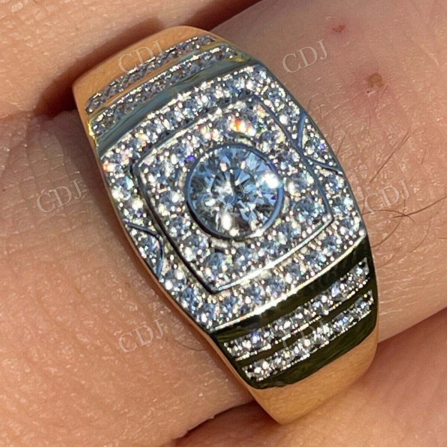 Iced Out Men's Diamond Ring  customdiamjewel   