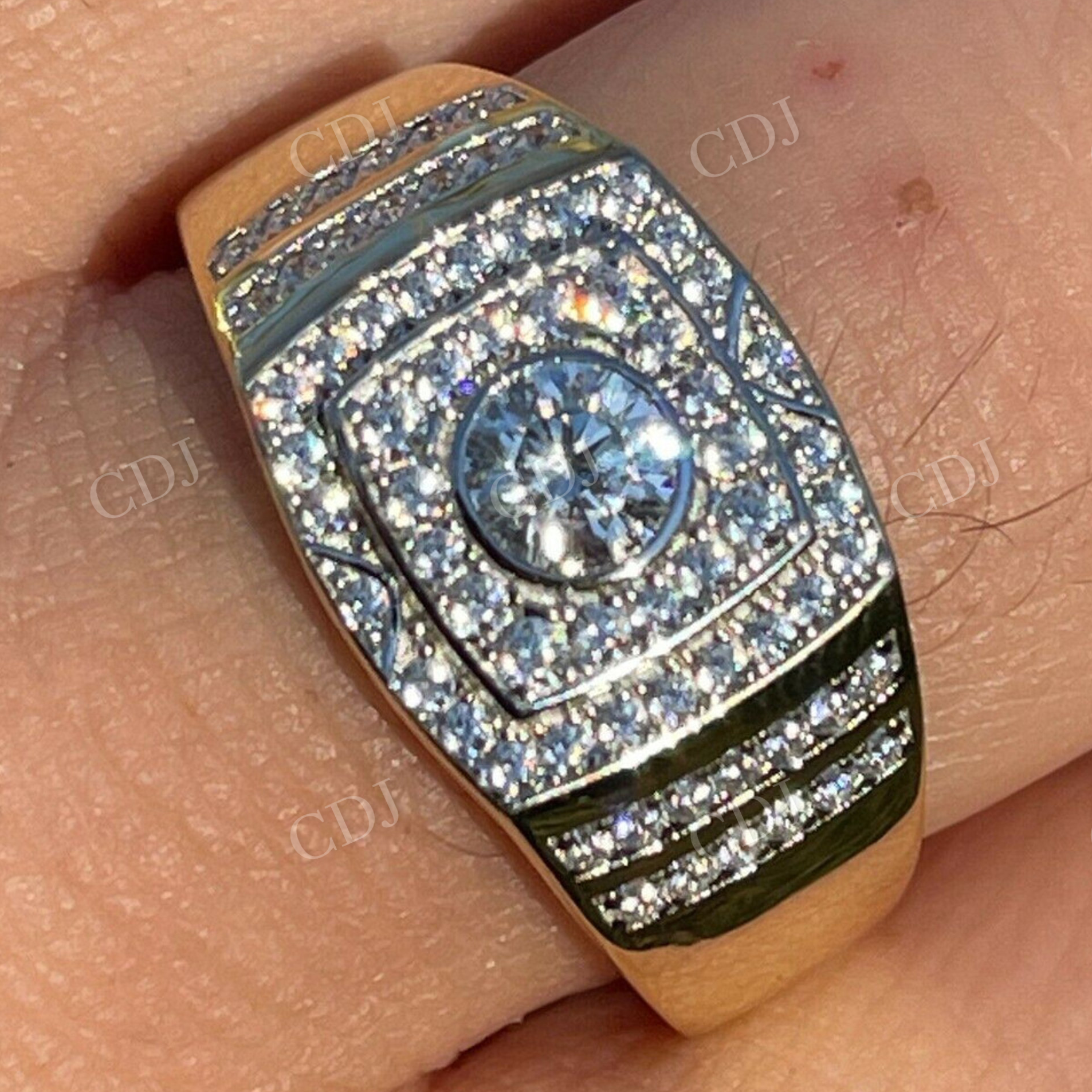 Iced Out Men's Diamond Ring  customdiamjewel   