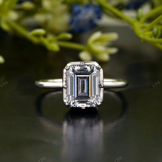 Lab-Grown Diamond White Gold Bezel Ring