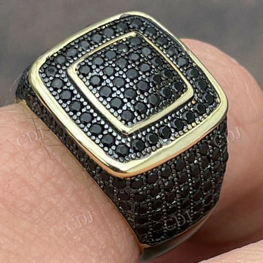 Hip Hop Black Diamond Iced Out Ring  customdiamjewel   