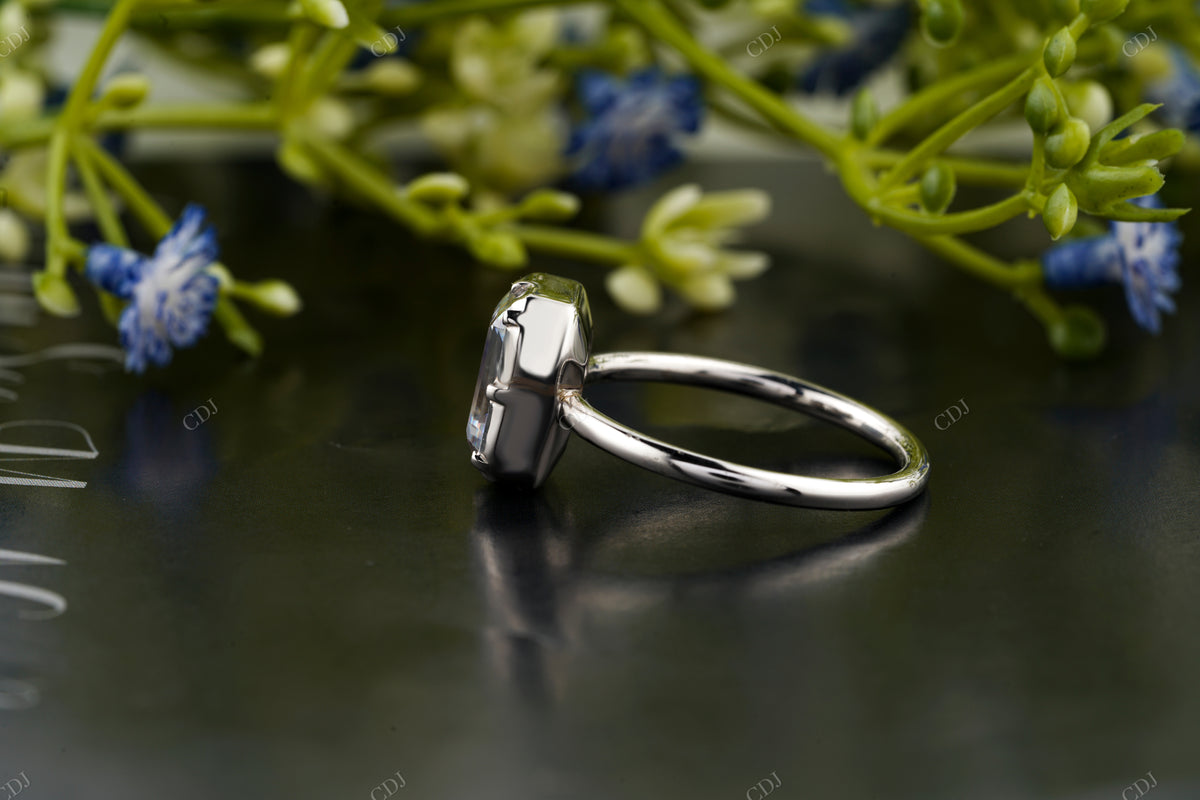 Lab-Grown Diamond White Gold Bezel Ring