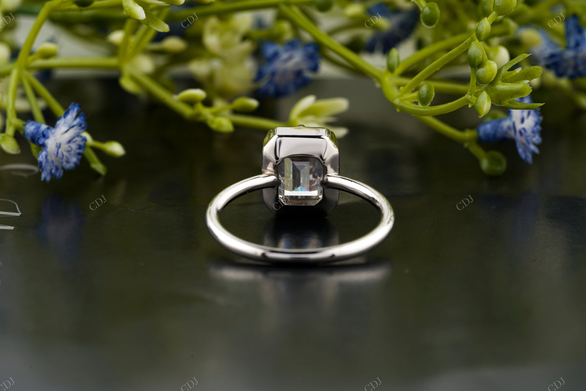 Lab-Grown Diamond White Gold Bezel Ring