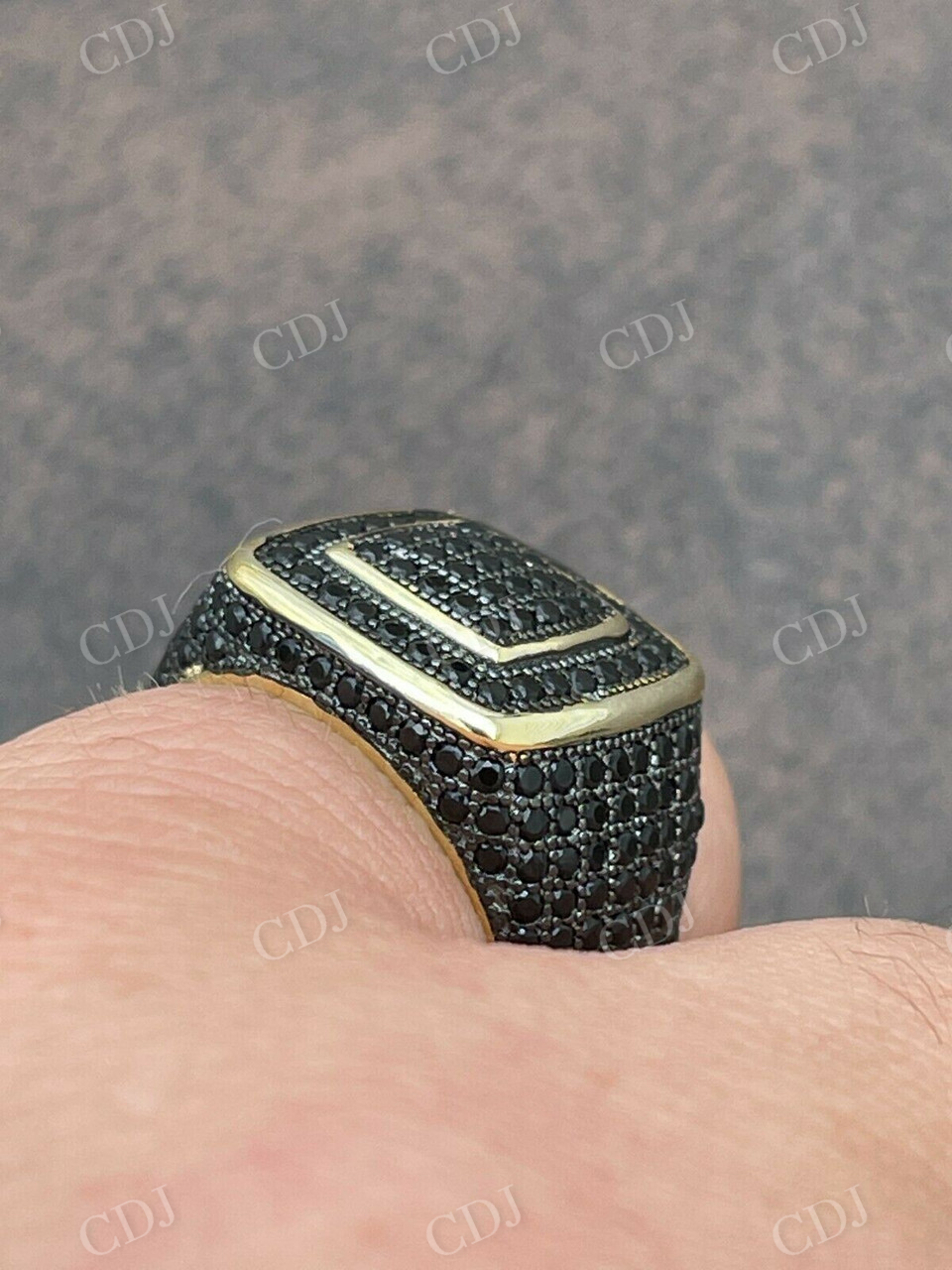 Hip Hop Black Diamond Iced Out Ring  customdiamjewel   