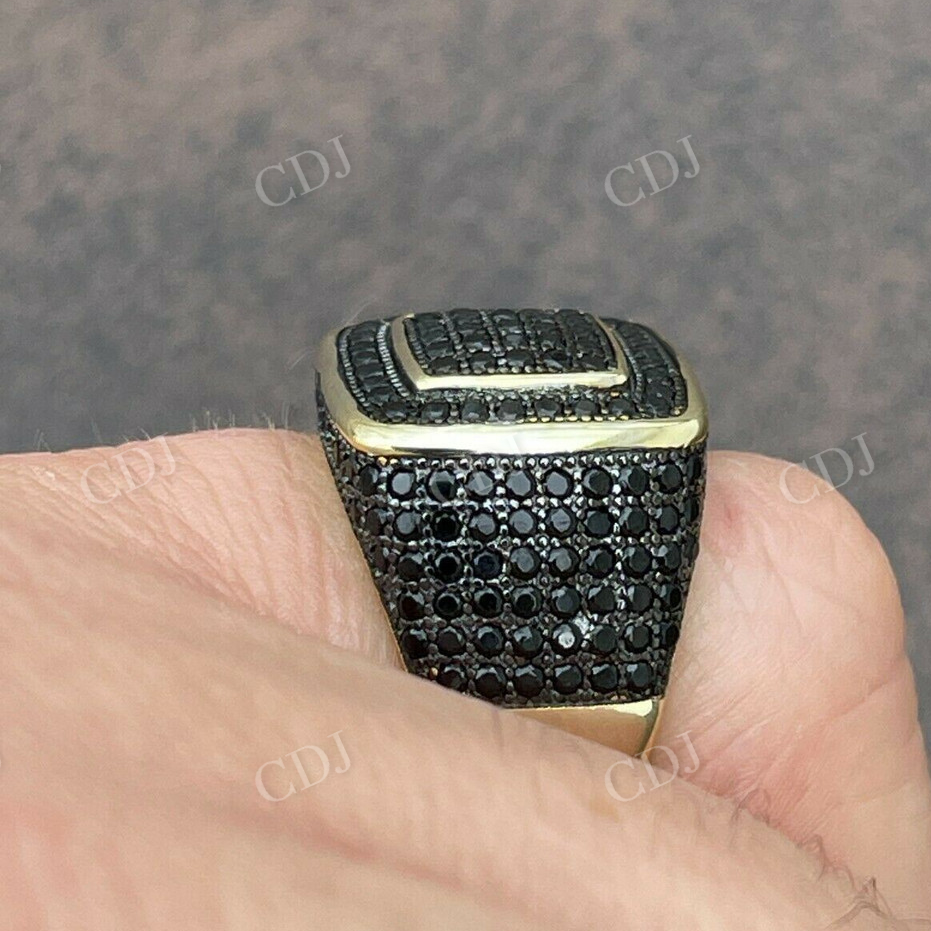 Hip Hop Black Diamond Iced Out Ring  customdiamjewel   