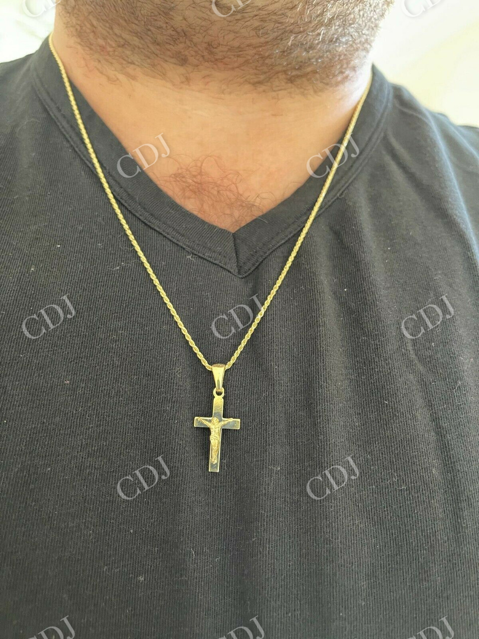 Plain Gold Cross Jesus Crucifix Pendant  customdiamjewel   