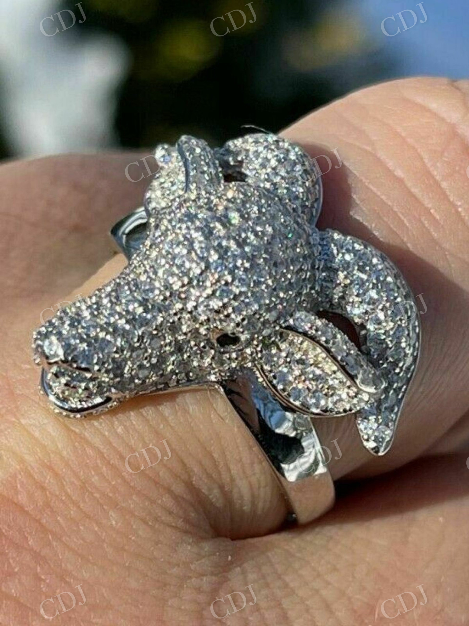Custom Goat, Animal Face Hip Hop Ring  customdiamjewel   