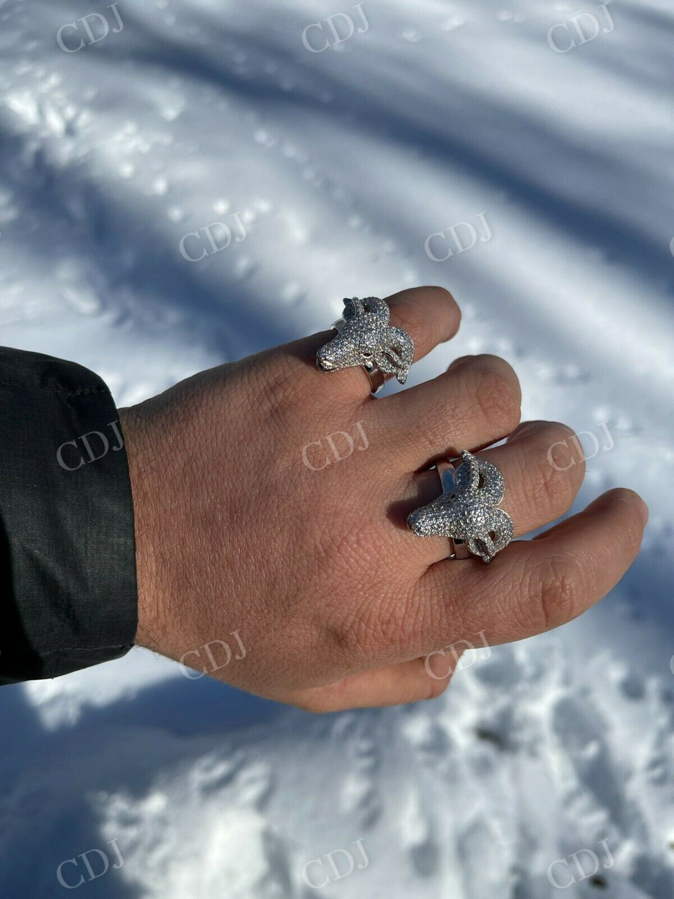 Custom Goat, Animal Face Hip Hop Ring  customdiamjewel   