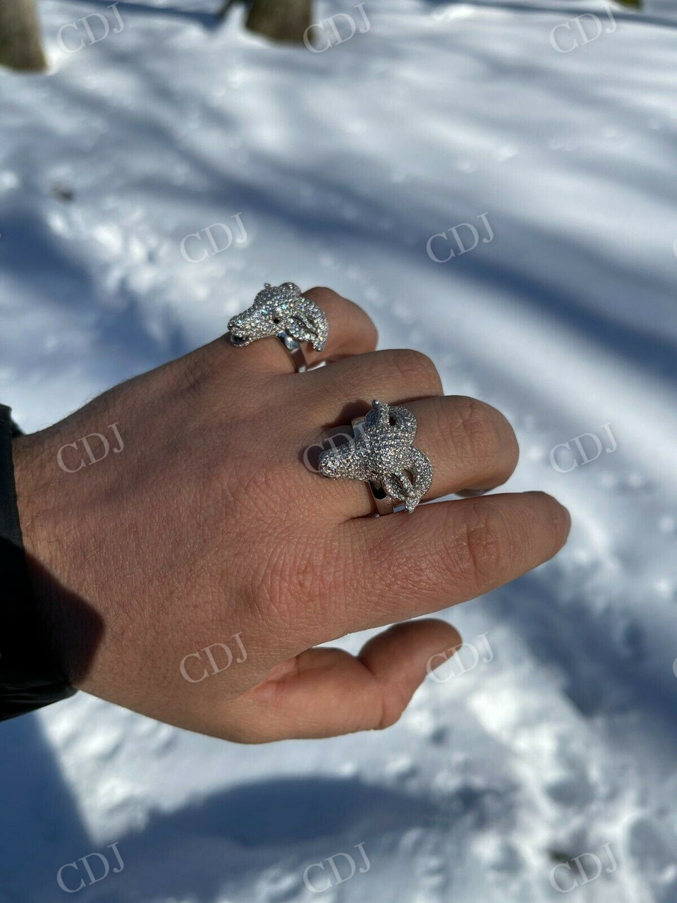 Custom Goat, Animal Face Hip Hop Ring  customdiamjewel   
