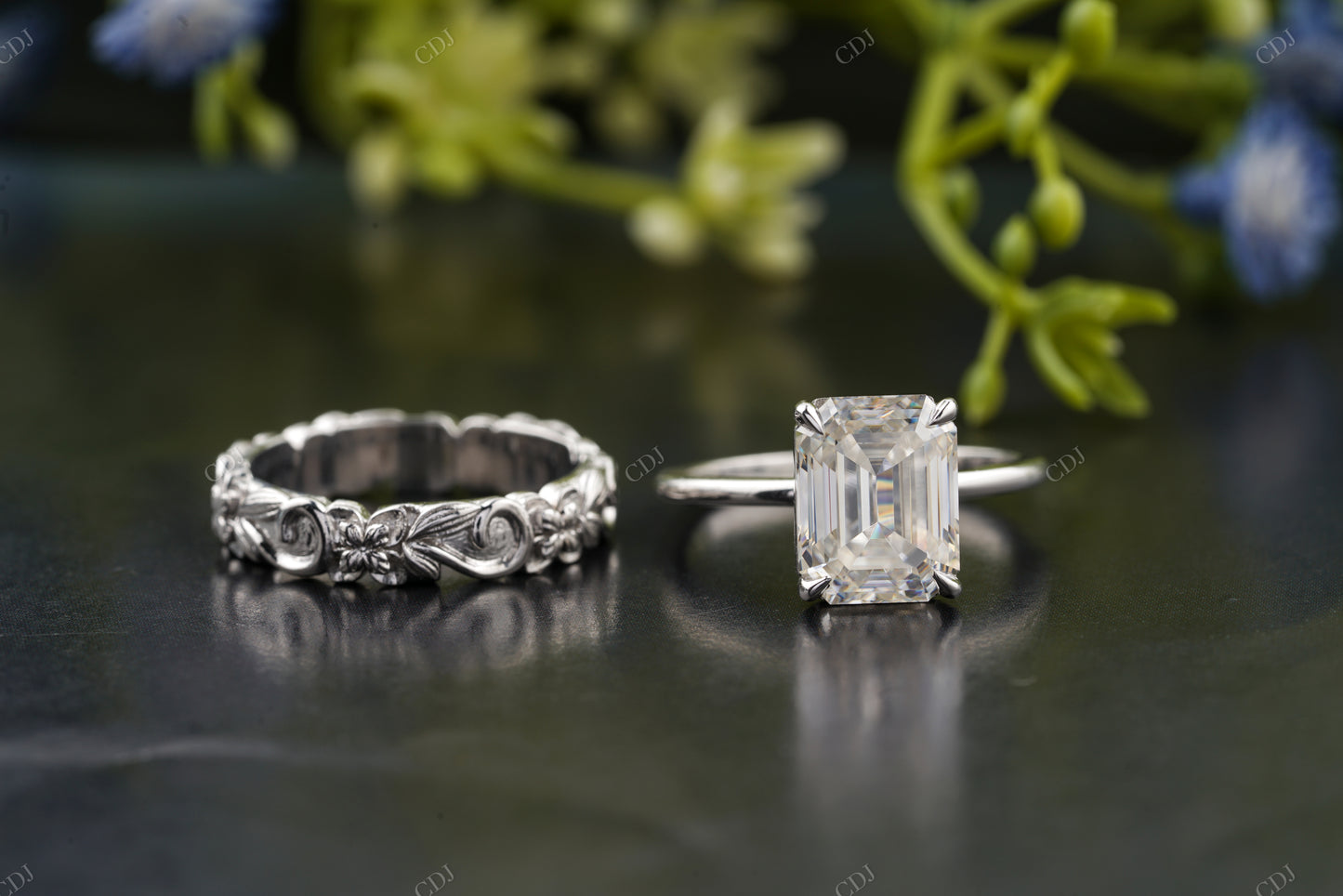 Emerald Lab-Grown Diamond Statement Ring