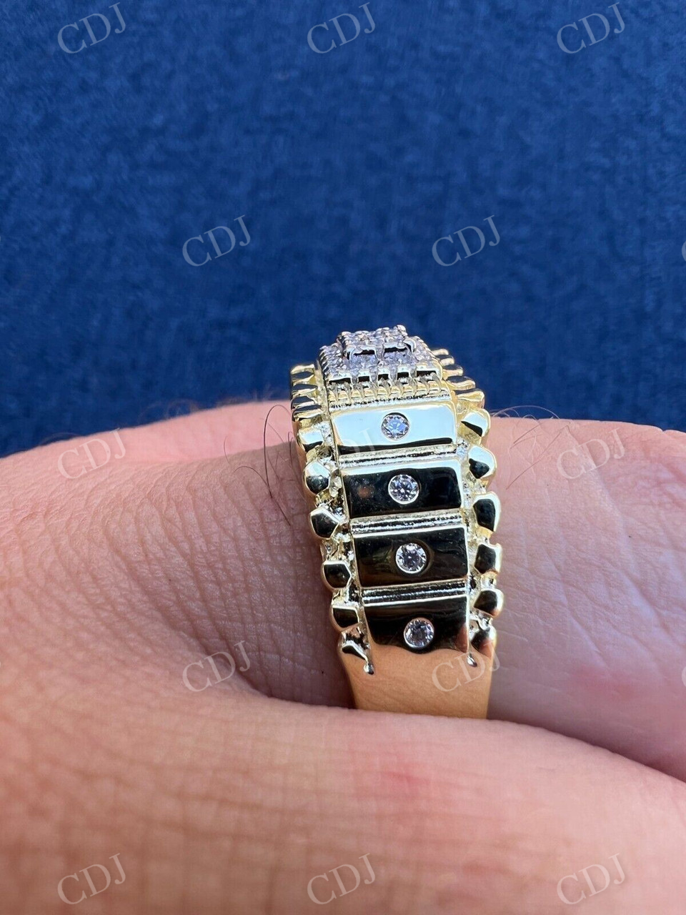 Moissanite Nugget Square Men's Ring  customdiamjewel   