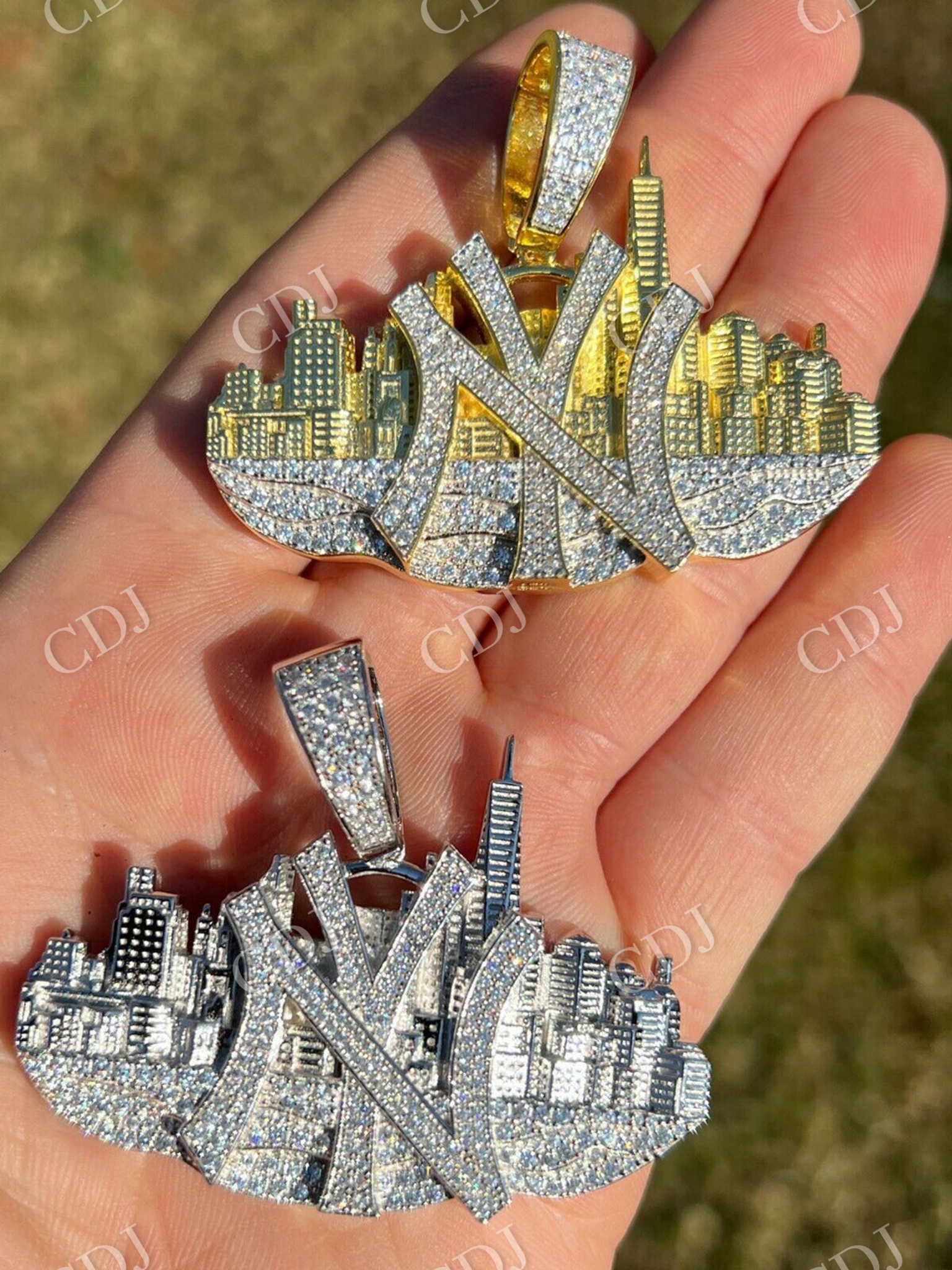 Hip Hop New York NYC Skyline Diamond Pendant  customdiamjewel   
