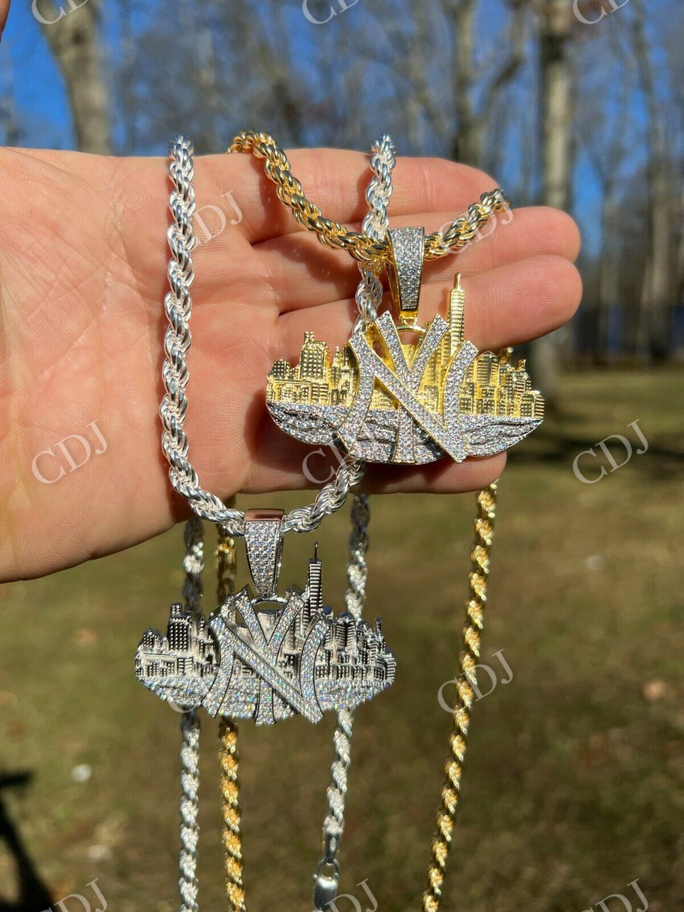 Hip Hop New York NYC Skyline Diamond Pendant  customdiamjewel   