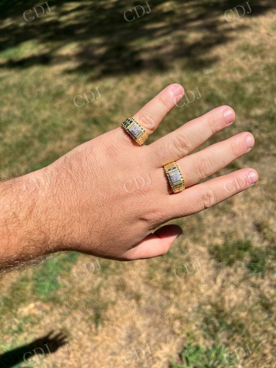 Moissanite Nugget Square Men's Ring  customdiamjewel   