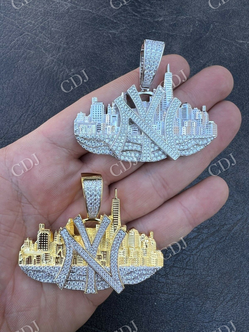 Hip Hop New York NYC Skyline Diamond Pendant  customdiamjewel   
