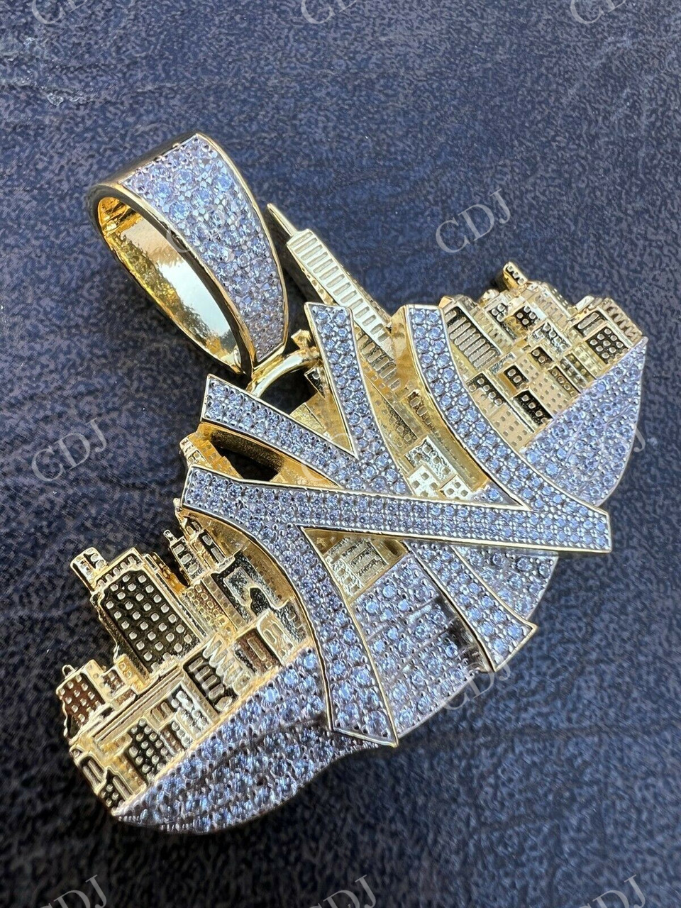 Hip Hop New York NYC Skyline Diamond Pendant  customdiamjewel   