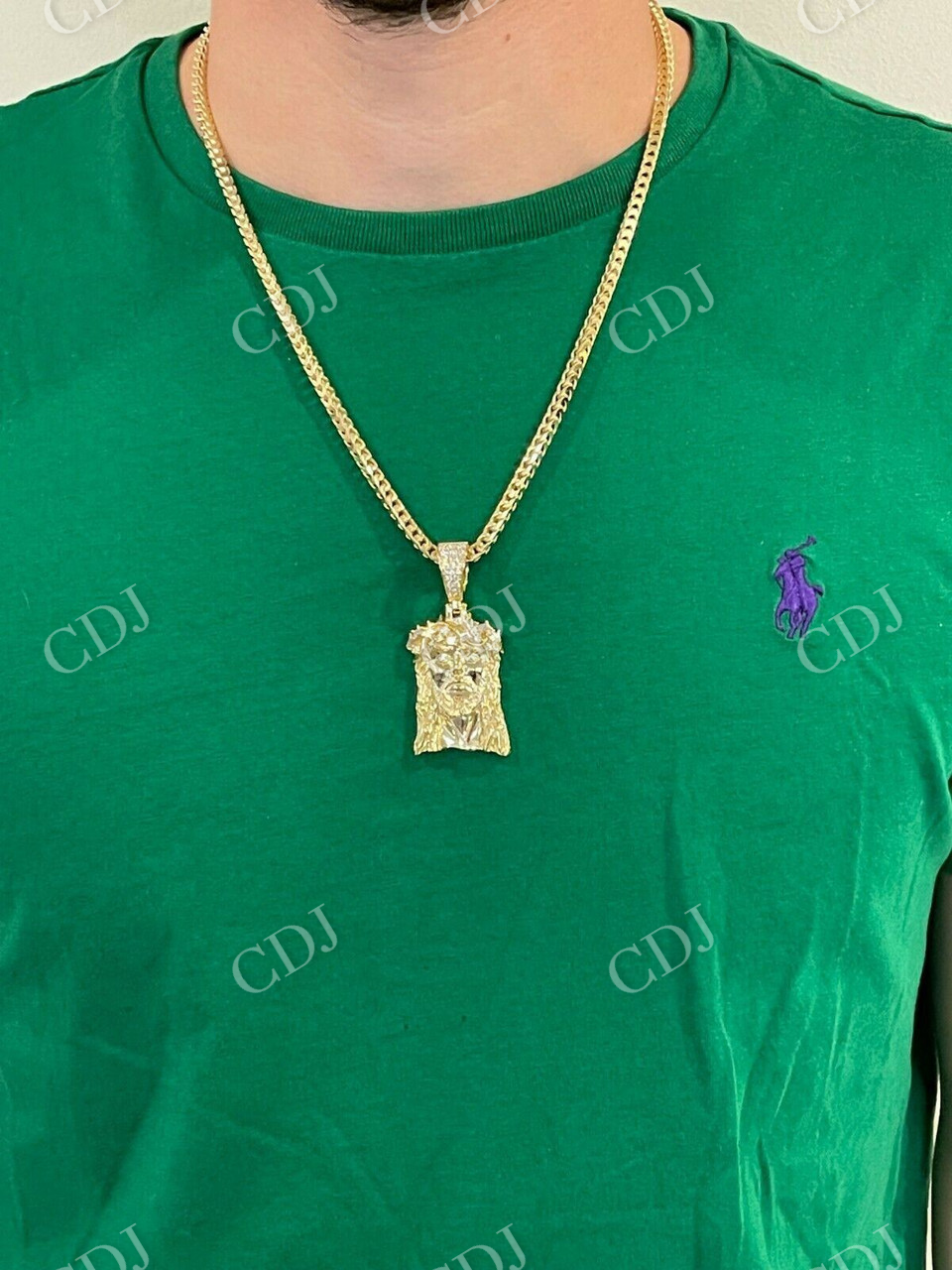 Silver Gold Jesus Piece Pendant  customdiamjewel   