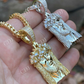 Silver Gold Jesus Piece Pendant  customdiamjewel   