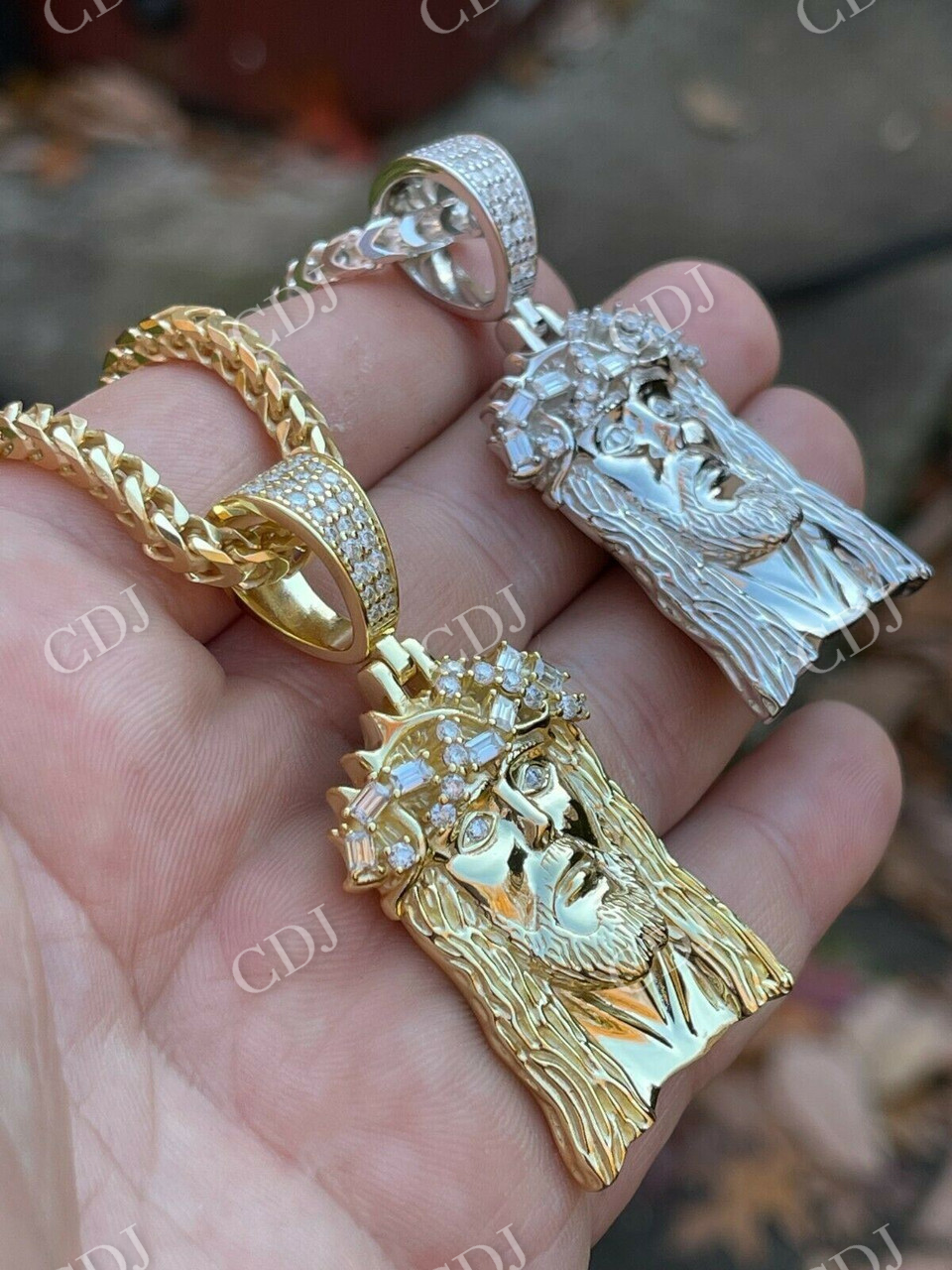 Silver Gold Jesus Piece Pendant  customdiamjewel   