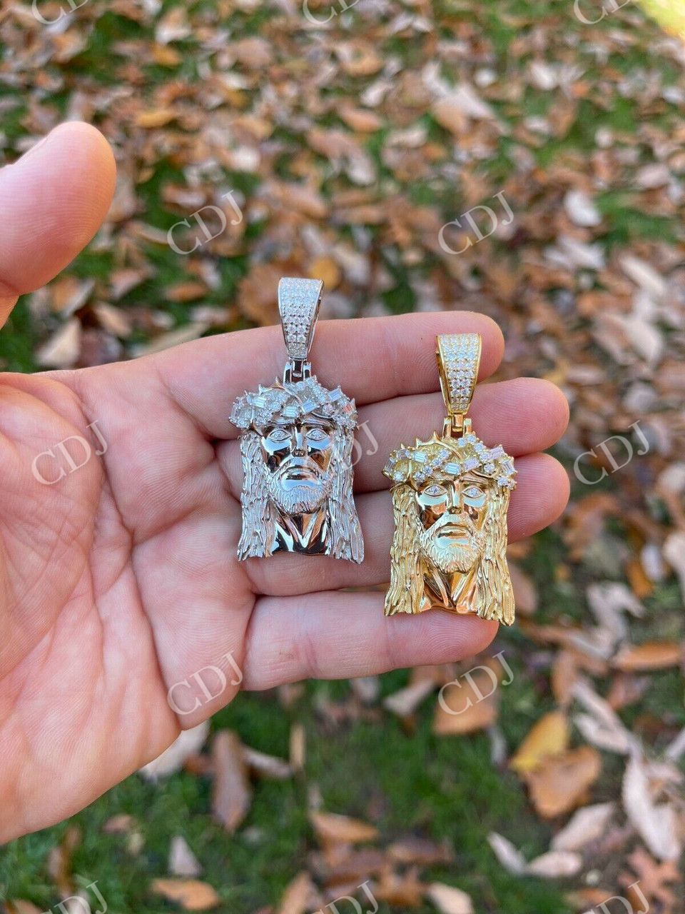 Silver Gold Jesus Piece Pendant  customdiamjewel   