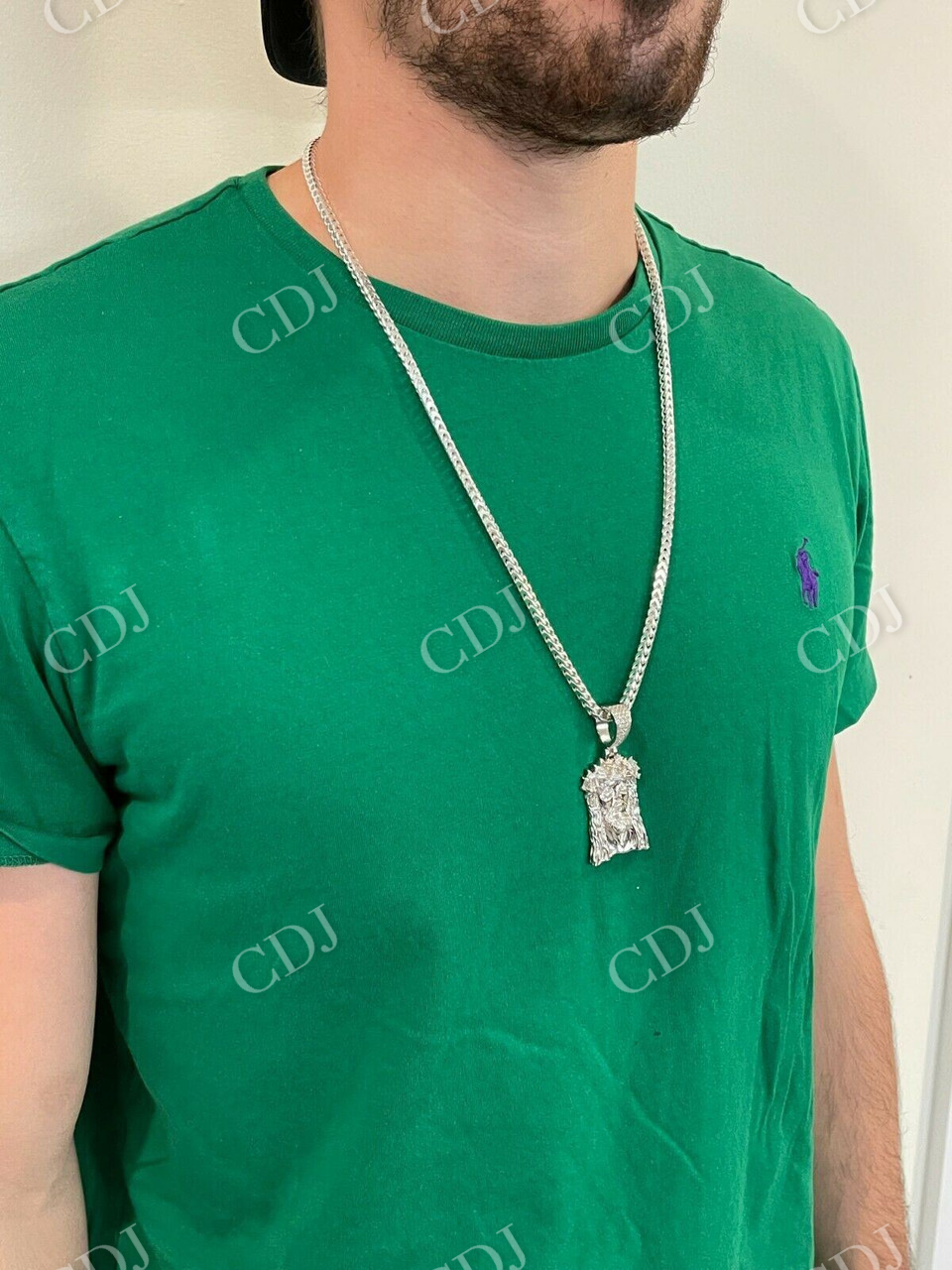 Silver Gold Jesus Piece Pendant  customdiamjewel   