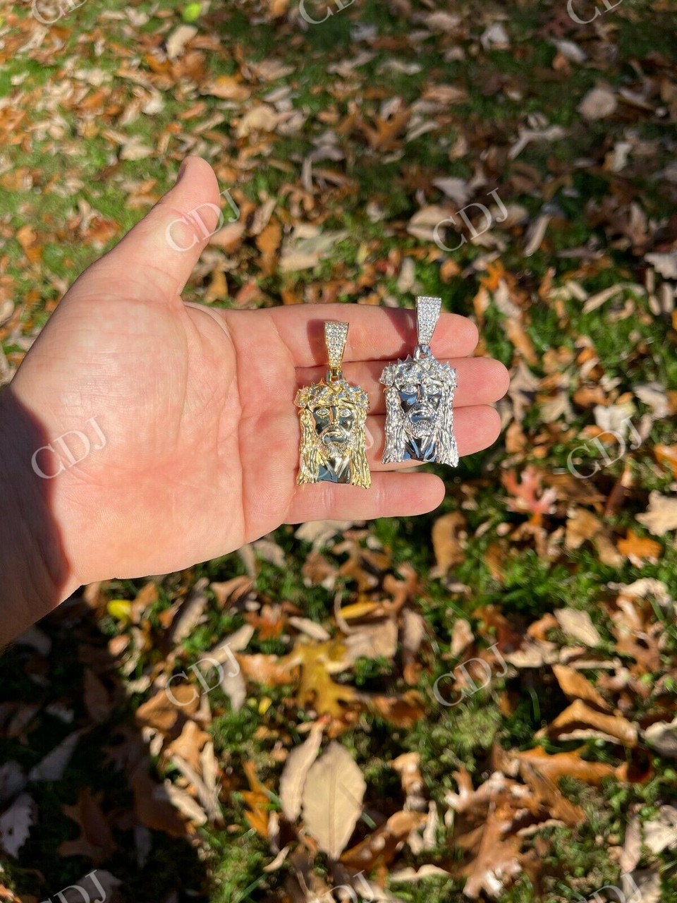 Silver Gold Jesus Piece Pendant  customdiamjewel   