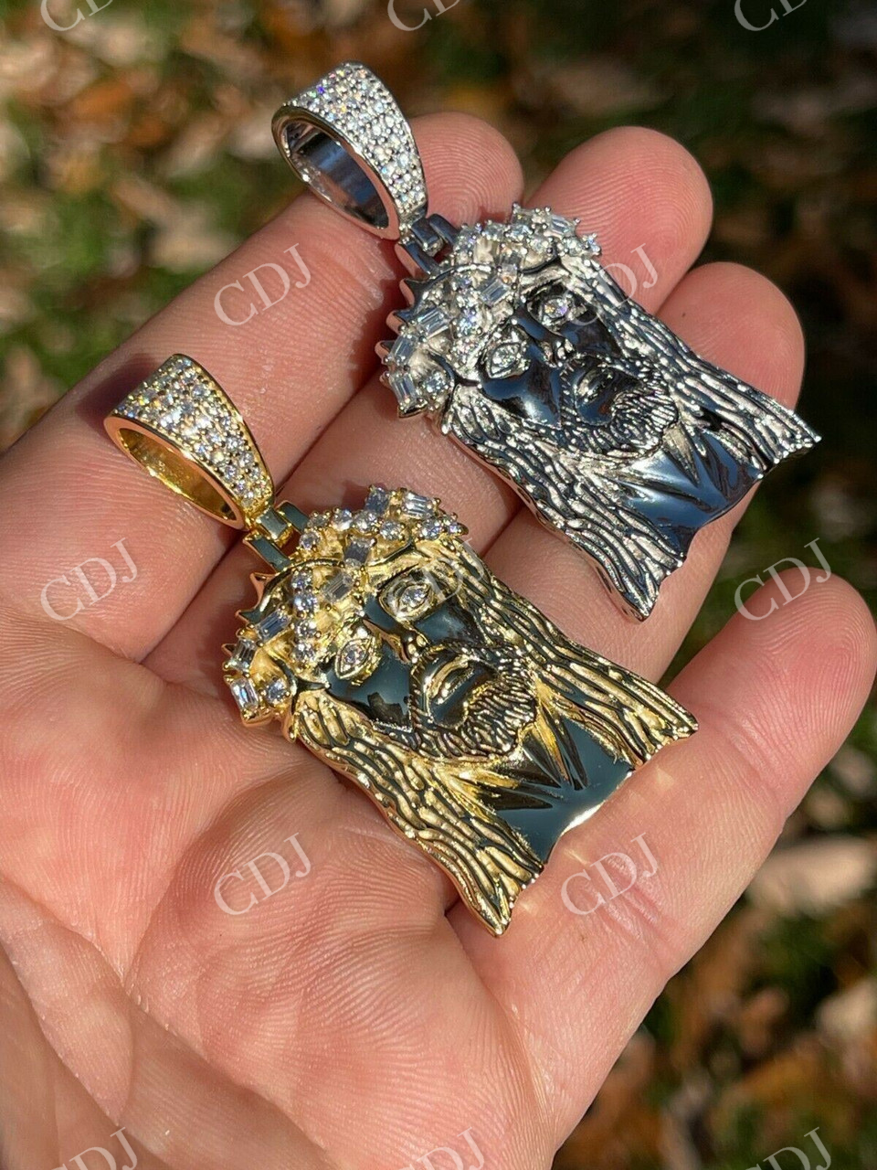 Silver Gold Jesus Piece Pendant  customdiamjewel   