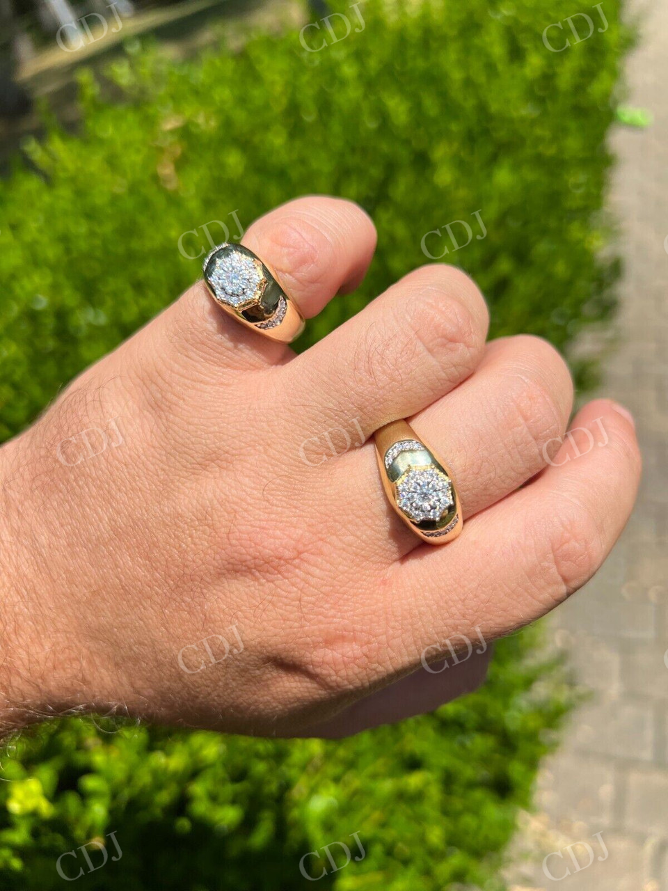 14K Gold Moissanite Big Stone Ring  customdiamjewel   