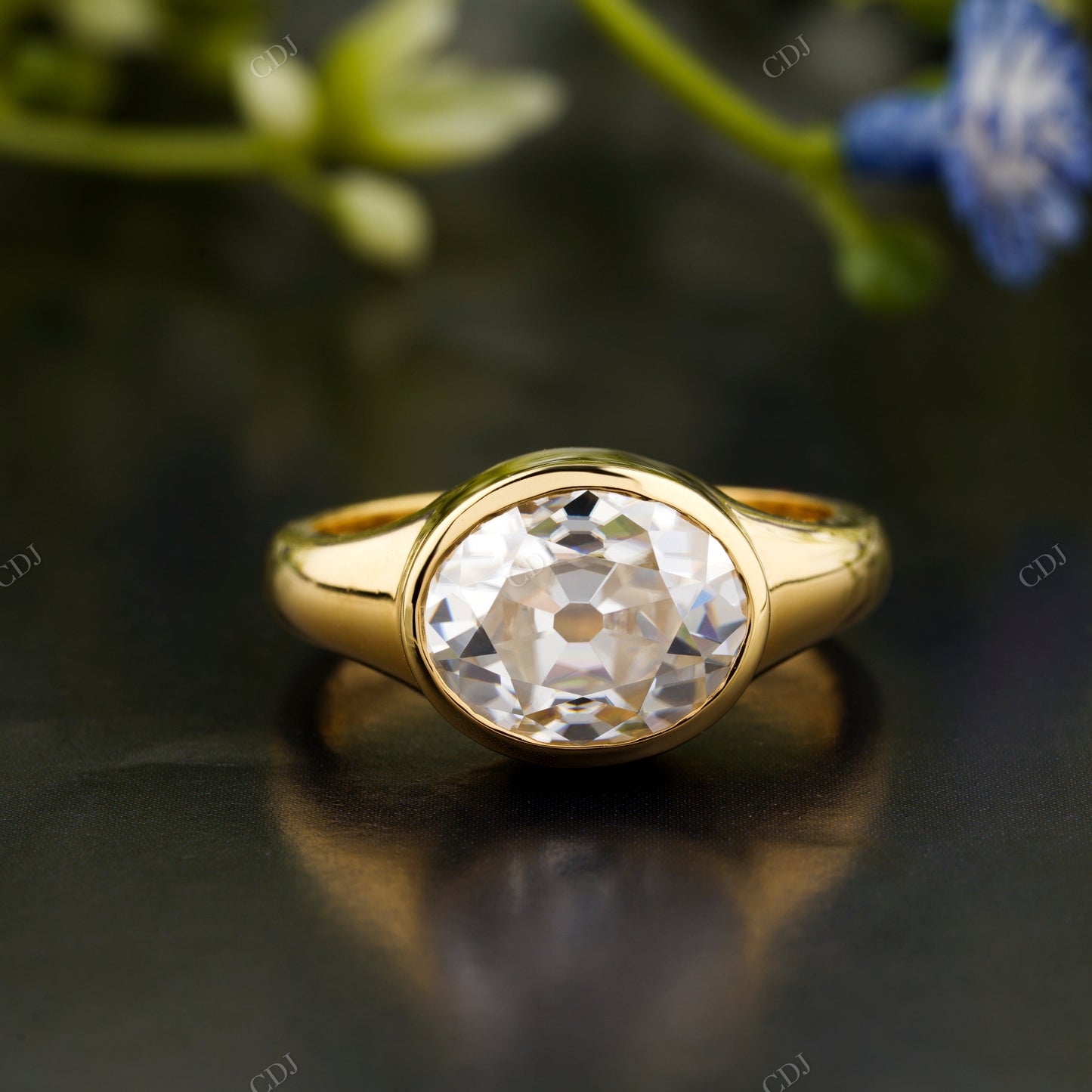 Oval Rose Cut Lab-Grown Diamond Ring
