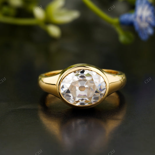 Oval Rose Cut Lab-Grown Diamond Ring