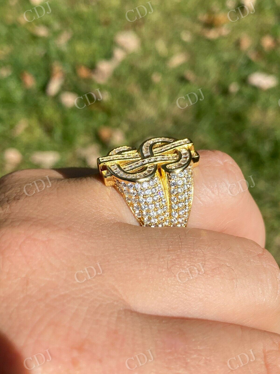 Men's Hip Hop Dollar Sign $ Diamond Ring  customdiamjewel   