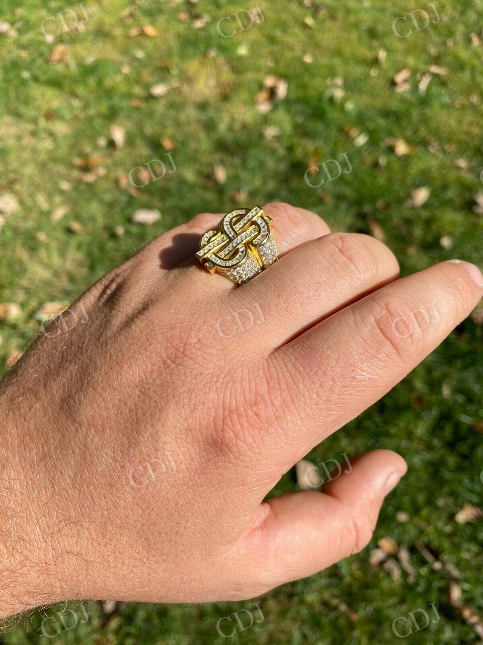 Men's Hip Hop Dollar Sign $ Diamond Ring  customdiamjewel   