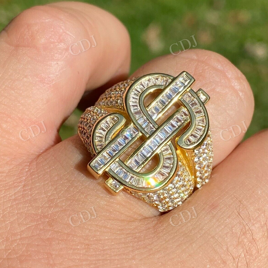 Men's Hip Hop Dollar Sign $ Diamond Ring  customdiamjewel   