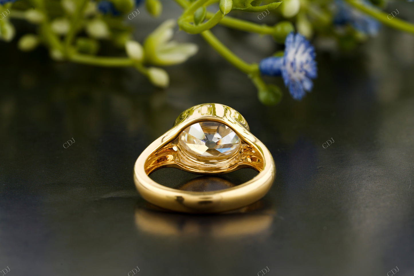 Oval Rose Cut Lab-Grown Diamond Ring