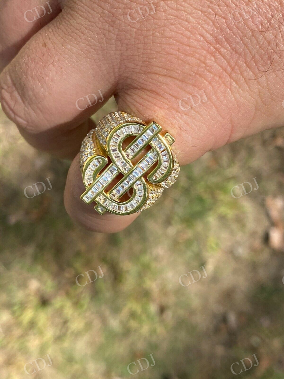 Men's Hip Hop Dollar Sign $ Diamond Ring  customdiamjewel   
